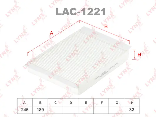 LAC-1221 LYNXAUTO Фильтр, воздух во внутренном пространстве (фото 1)