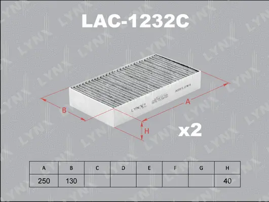 LAC-1232C LYNXAUTO Фильтр, воздух во внутренном пространстве (фото 1)
