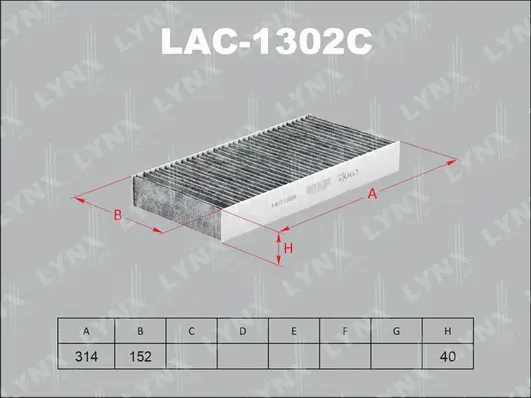 LAC-1302C LYNXAUTO Фильтр, воздух во внутренном пространстве (фото 1)