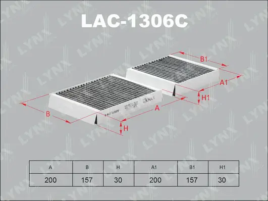LAC-1306C LYNXAUTO Фильтр, воздух во внутренном пространстве (фото 1)