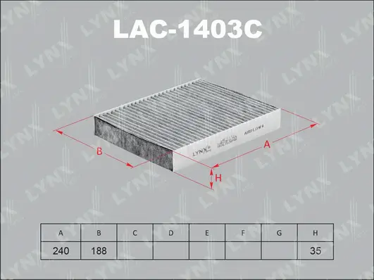 LAC-1403C LYNXAUTO Фильтр, воздух во внутренном пространстве (фото 1)
