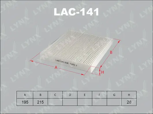 LAC-141 LYNXAUTO Фильтр, воздух во внутренном пространстве (фото 1)