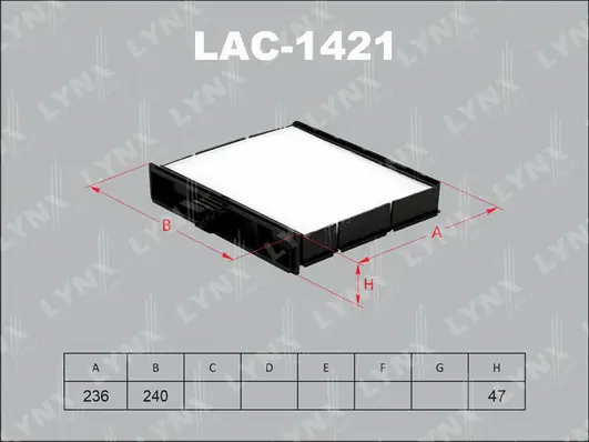 LAC-1421 LYNXAUTO Фильтр, воздух во внутренном пространстве (фото 1)