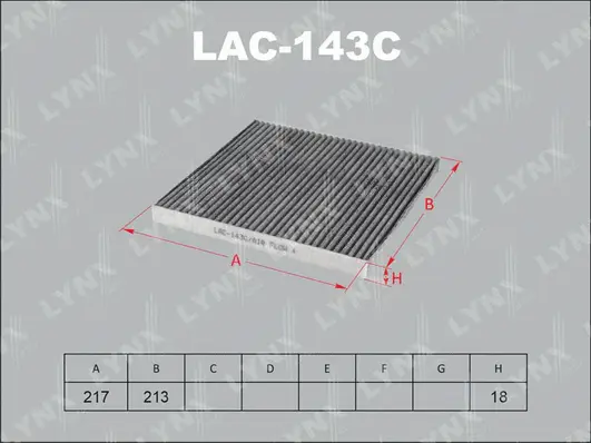 LAC-143C LYNXAUTO Фильтр, воздух во внутренном пространстве (фото 1)