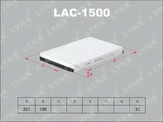 LAC-1500 LYNXAUTO Фильтр, воздух во внутренном пространстве (фото 1)