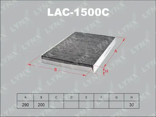 LAC-1500C LYNXAUTO Фильтр, воздух во внутренном пространстве (фото 1)