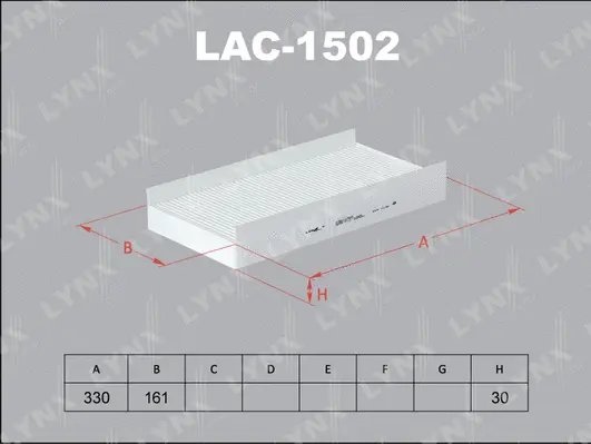 LAC-1502 LYNXAUTO Фильтр, воздух во внутренном пространстве (фото 1)