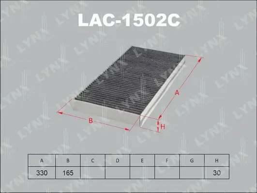 LAC-1502C LYNXAUTO Фильтр, воздух во внутренном пространстве (фото 1)