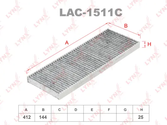 LAC-1511C LYNXAUTO Фильтр, воздух во внутренном пространстве (фото 1)