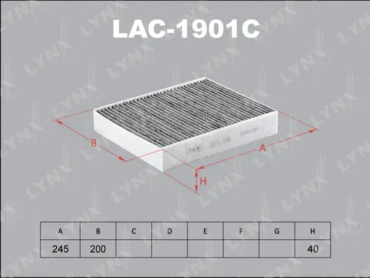 LAC-1901C LYNXAUTO Фильтр, воздух во внутренном пространстве (фото 1)