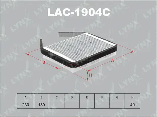 LAC-1904C LYNXAUTO Фильтр, воздух во внутренном пространстве (фото 1)