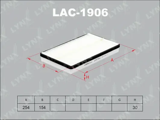 LAC-1906 LYNXAUTO Фильтр, воздух во внутренном пространстве (фото 1)