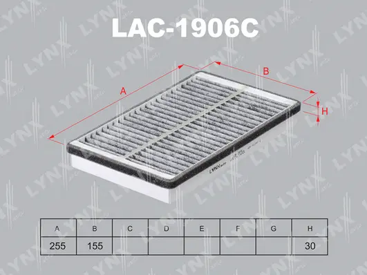 LAC-1906C LYNXAUTO Фильтр, воздух во внутренном пространстве (фото 1)