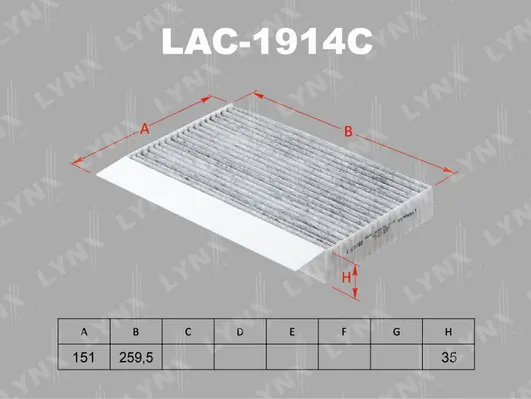 LAC-1914C LYNXAUTO Фильтр, воздух во внутренном пространстве (фото 1)