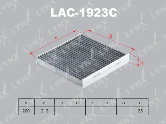 LAC-1923C LYNXAUTO Фильтр, воздух во внутренном пространстве (фото 1)