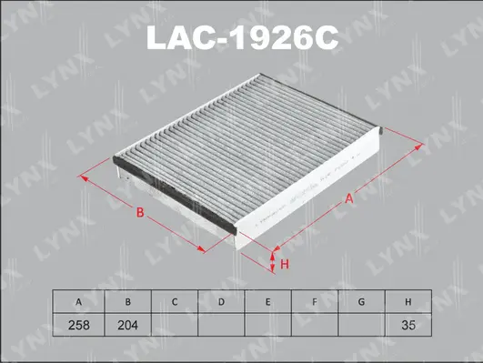 LAC-1926C LYNXAUTO Фильтр, воздух во внутренном пространстве (фото 1)