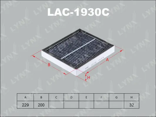 LAC-1930C LYNXAUTO Фильтр, воздух во внутренном пространстве (фото 1)
