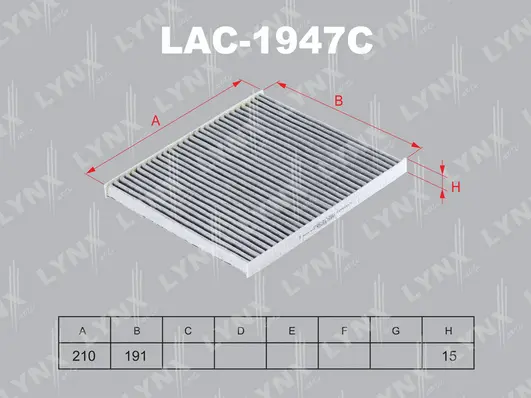 LAC-1947C LYNXAUTO Фильтр, воздух во внутренном пространстве (фото 1)