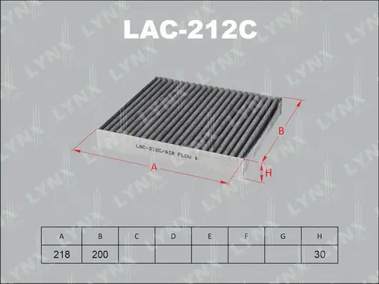 LAC-212C LYNXAUTO Фильтр, воздух во внутренном пространстве (фото 1)