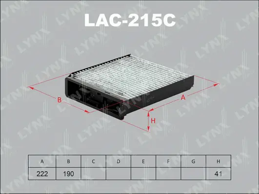 LAC-215C LYNXAUTO Фильтр, воздух во внутренном пространстве (фото 1)