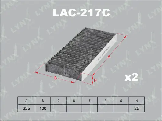 LAC-217C LYNXAUTO Фильтр, воздух во внутренном пространстве (фото 1)
