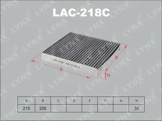 LAC-218C LYNXAUTO Фильтр, воздух во внутренном пространстве (фото 1)