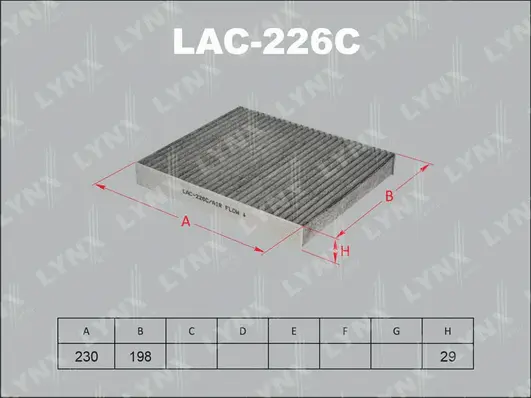 LAC-226C LYNXAUTO Фильтр, воздух во внутренном пространстве (фото 1)