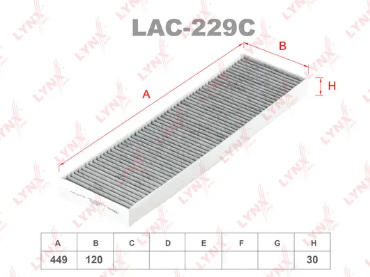 LAC-229C LYNXAUTO Фильтр, воздух во внутренном пространстве (фото 1)