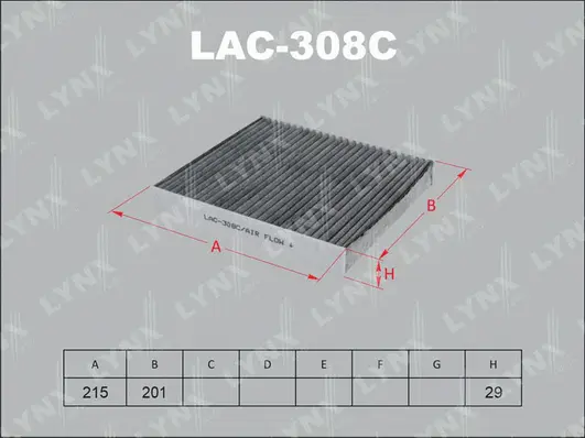LAC-308C LYNXAUTO Фильтр, воздух во внутренном пространстве (фото 1)