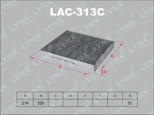 LAC-313C LYNXAUTO Фильтр, воздух во внутренном пространстве (фото 1)