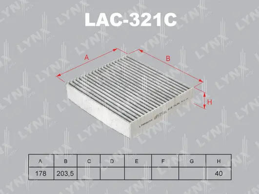 LAC-321C LYNXAUTO Фильтр, воздух во внутренном пространстве (фото 1)