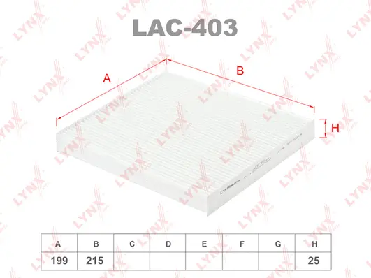 LAC-403 LYNXAUTO Фильтр, воздух во внутренном пространстве (фото 1)
