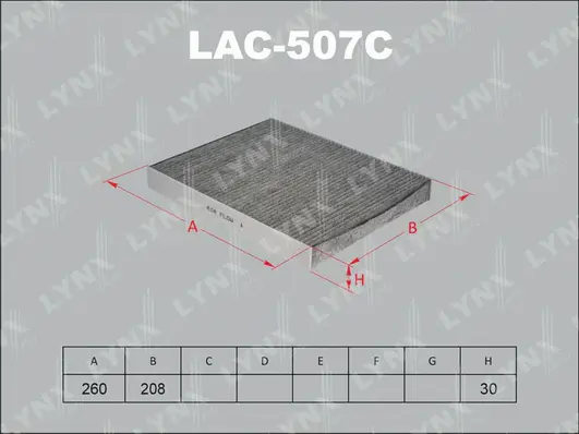 LAC-507C LYNXAUTO Фильтр, воздух во внутренном пространстве (фото 1)