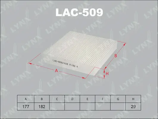 LAC-509 LYNXAUTO Фильтр, воздух во внутренном пространстве (фото 1)