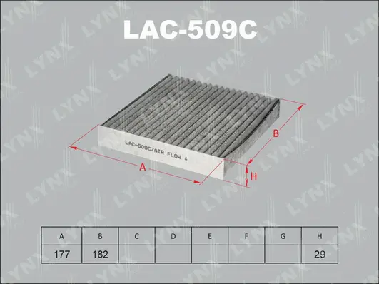 LAC-509C LYNXAUTO Фильтр, воздух во внутренном пространстве (фото 1)
