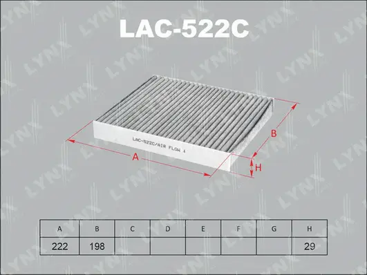 LAC-522C LYNXAUTO Фильтр, воздух во внутренном пространстве (фото 1)