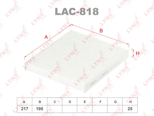 LAC-818 LYNXAUTO Фильтр, воздух во внутренном пространстве (фото 1)