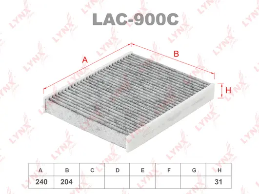 LAC-900C LYNXAUTO Фильтр, воздух во внутренном пространстве (фото 1)