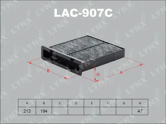 LAC-907C LYNXAUTO Фильтр, воздух во внутренном пространстве (фото 1)