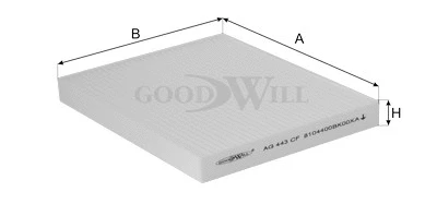 AG 443/1 CF GOODWILL Фильтр, воздух во внутренном пространстве (фото 2)