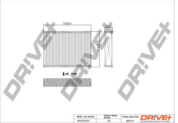 DP1110.12.0111 Dr!ve+ Фильтр, воздух во внутренном пространстве (фото 1)