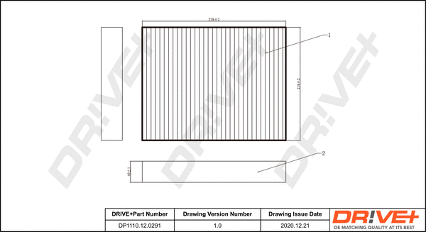 DP1110.12.0291 Dr!ve+ Фильтр, воздух во внутренном пространстве (фото 1)