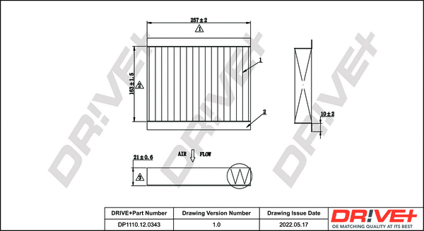 DP1110.12.0343 Dr!ve+ Фильтр, воздух во внутренном пространстве (фото 1)