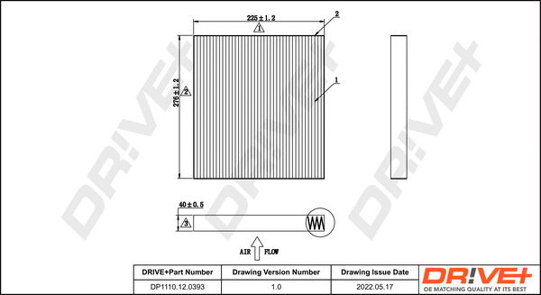DP1110.12.0393 Dr!ve+ Фильтр, воздух во внутренном пространстве (фото 1)