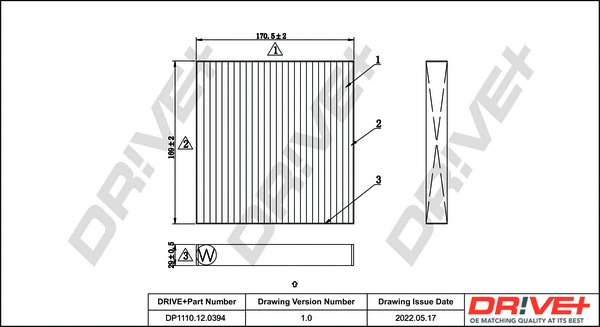 DP1110.12.0394 Dr!ve+ Фильтр, воздух во внутренном пространстве (фото 1)