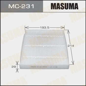 MC-231 MASUMA Фильтр, воздух во внутренном пространстве (фото 1)
