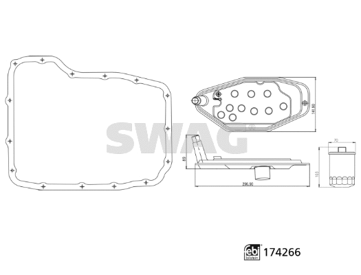 33 10 2152 SWAG Комплект гидрофильтров, автоматическая коробка передач (фото 1)