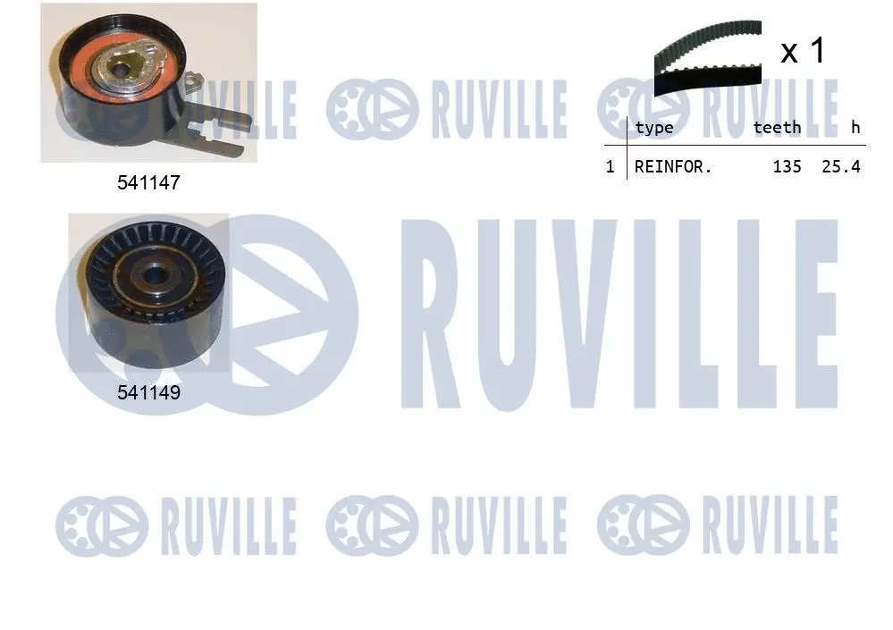 550121 RUVILLE Комплект ремня ГРМ (фото 1)