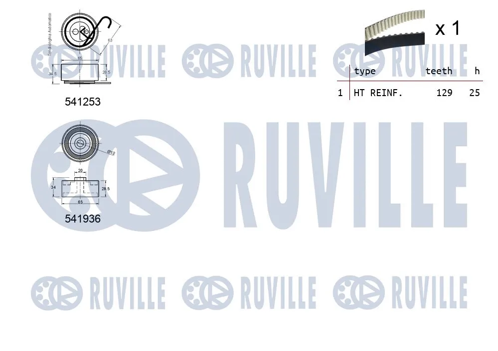 550123 RUVILLE Комплект ремня ГРМ (фото 2)