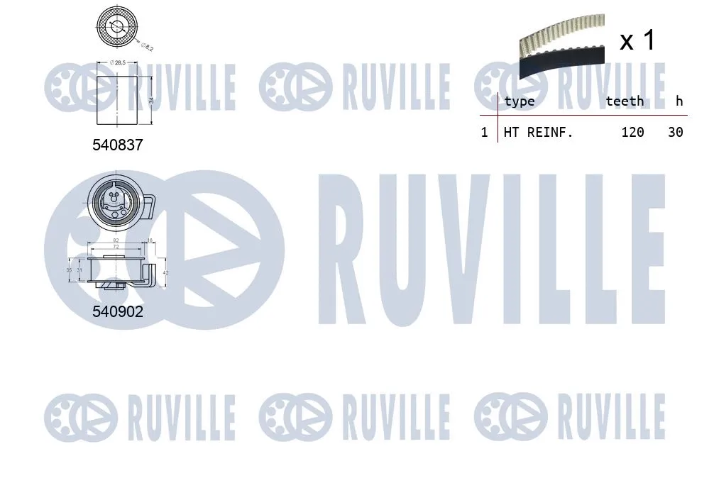 550148 RUVILLE Комплект ремня ГРМ (фото 2)